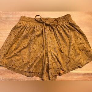 Miami Boho Faux Suede Drawstring Shorts Size Small